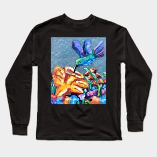 Fluttering Hummingbird of the Garden Long Sleeve T-Shirt